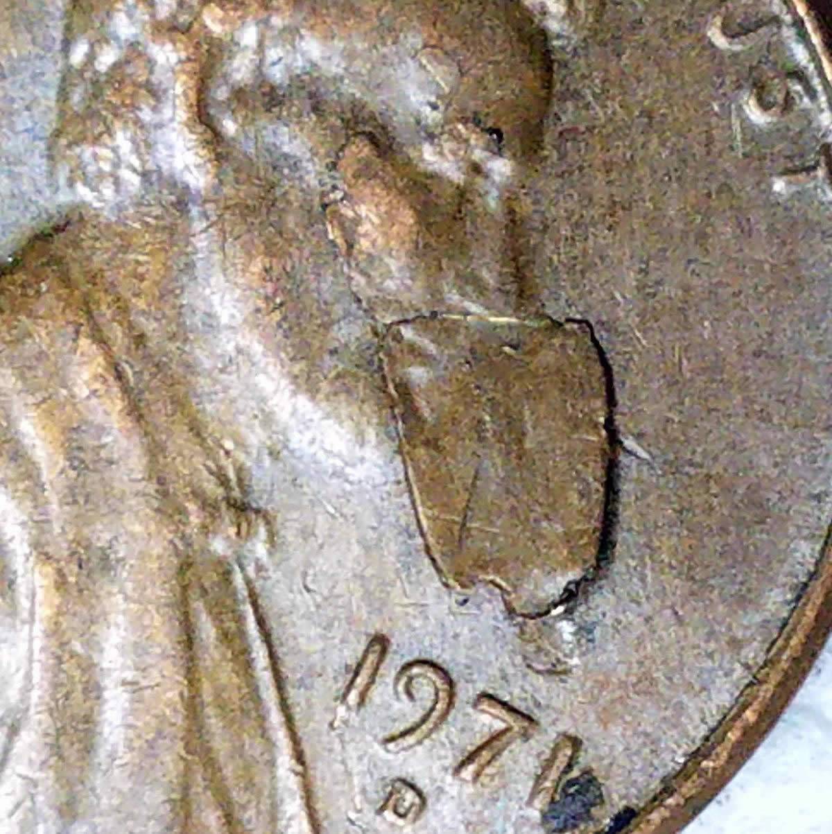1971-D-Lincoln-Major-Lamination-On-Obverse